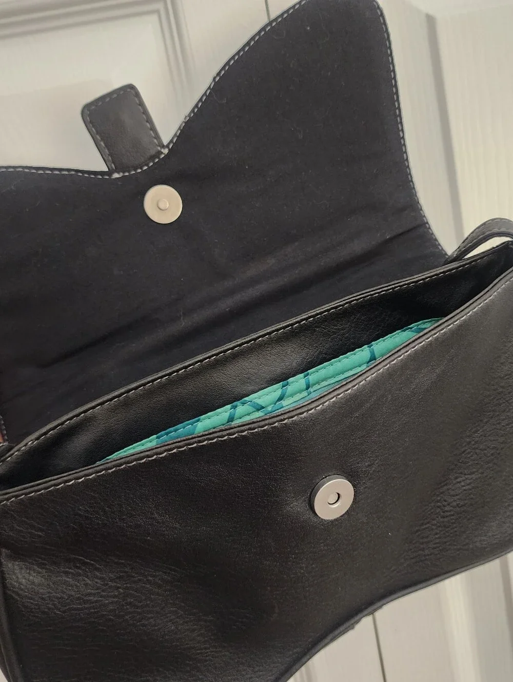 PLAYBOY Y2K Black Shoulder Grunge Bag w/ Silver Tone Grommets And Studs - Picture 8 of 11